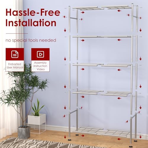 Sakugi Storage Shelves - 5 Tier Shelf Organizer, Heavy Duty Garage Shelving U...
