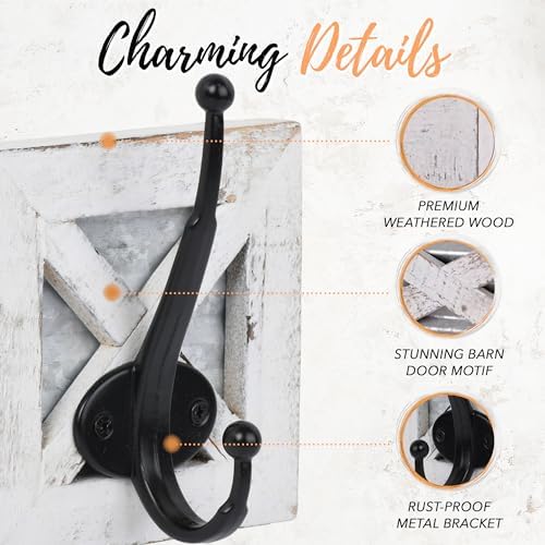 Autumn Alley Farmhouse Bathroom Decor White Hooks, Towel, Coat, and Robe Hook...