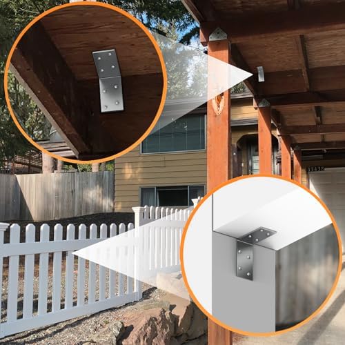Yuleimy L Brackets for Wood, 3x3 Inch Galvanized Corner Braces, 25 PCS