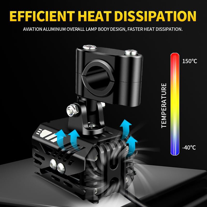 LED Motorcycle Auxiliary Lights Driving Fog Lights Universal Spotlights White...
