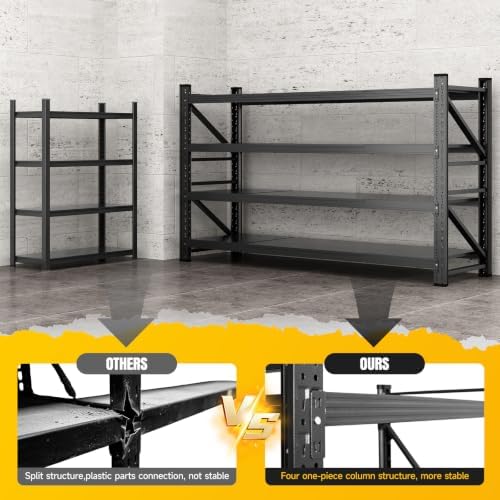 MIIIKO 75" W Metal Garage Storage Shelving Unit,9000LBS Heavy Duty Stora...