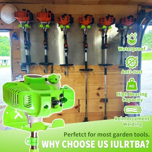 Upgraded Trimmer Rack Wall Mount - 8" Heavy Duty Weed Eater Hanger for G...