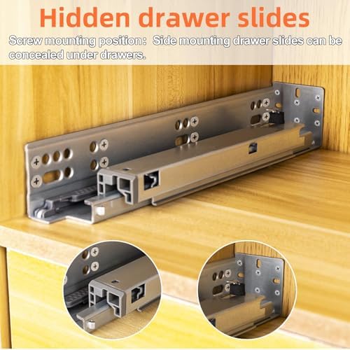 Undermount Drawer Slides HLC Undermount Soft Close Drawer Slides 9 inch 6 Pai...