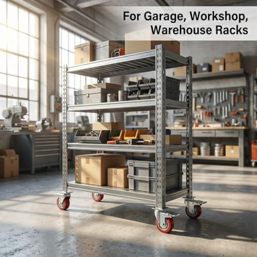QWORK 3" Boltless Rack Caster Wheels, 8 Pack Storage Shelf Accessories, ...