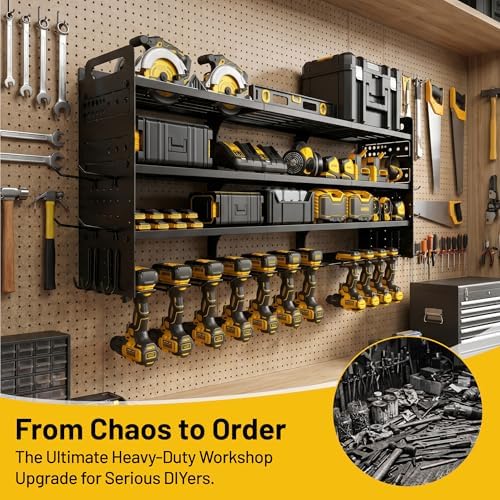 Large 49.8" Power Tool Organizer Wall Mount, 4-Tier
