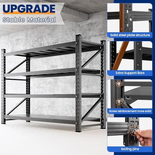 MIIIKO 60" W Storage Shelves,5000LBS Metal Garage Storage Shelving,Heavy...