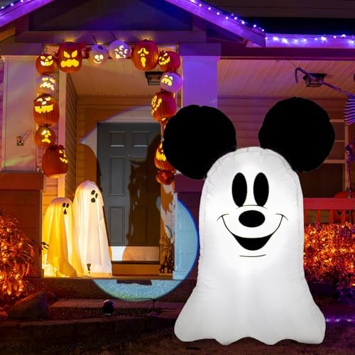Halloween Inflatable Outdoor Decoration,Mouse Theme Cute Ghost Blow Up Outdoo...
