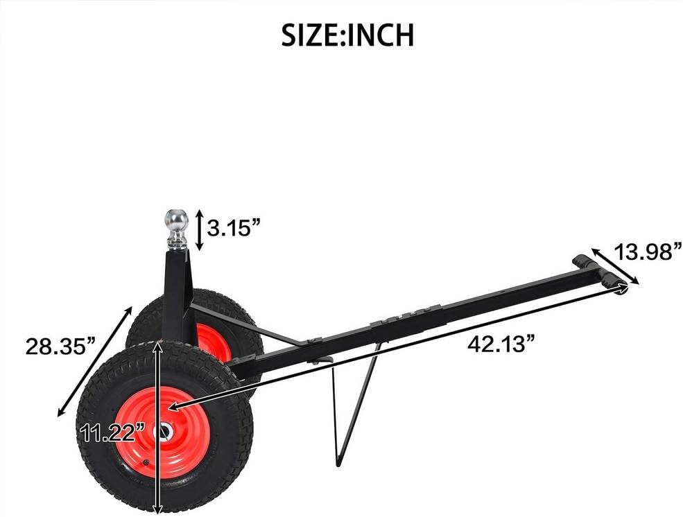 Trailer Dolly with 2" Hitch Ball โ 600 LBS Capacity Heavy Duty Steel Tra...