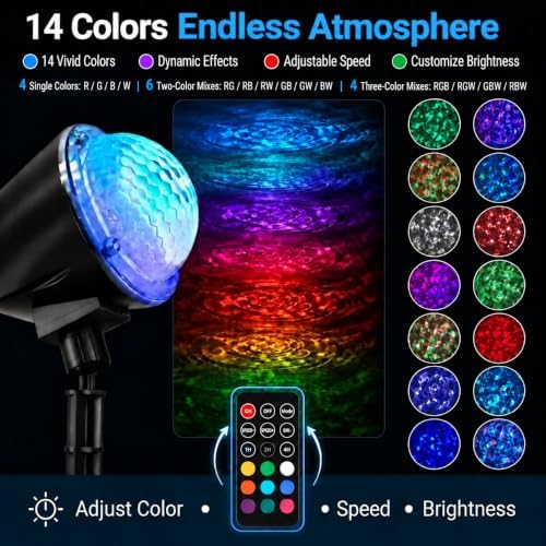 Christmas Ocean Wave Projector Light Outdoor๏ผHalloween Water Effect Lamp