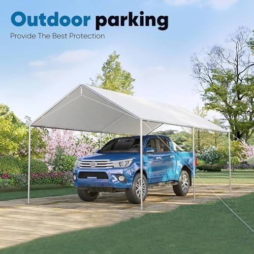 Quictent 10x15 ft Heavy Duty Car Canopy Galvanized Frame Carport Outdoor Part...