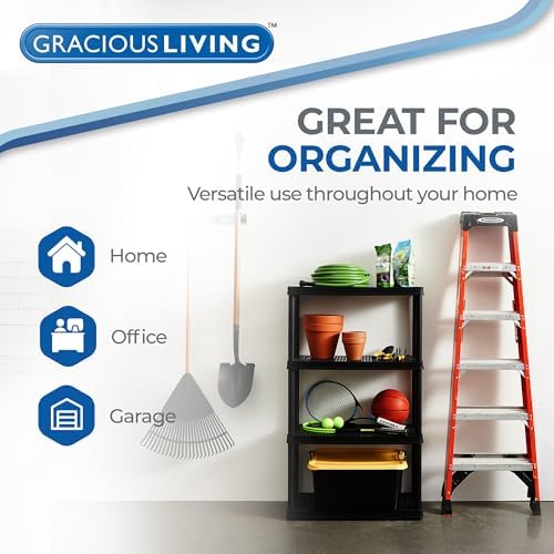 Gracious Living 4 Shelf Fixed Height Ventilated Medium Duty Storage Unit 14 x...