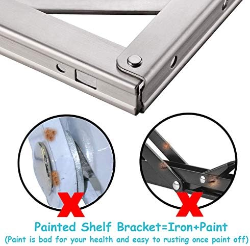 CLT 20'' Folding Shelf Brackets Max. Load 440 lb, Heavy Duty Stainles...