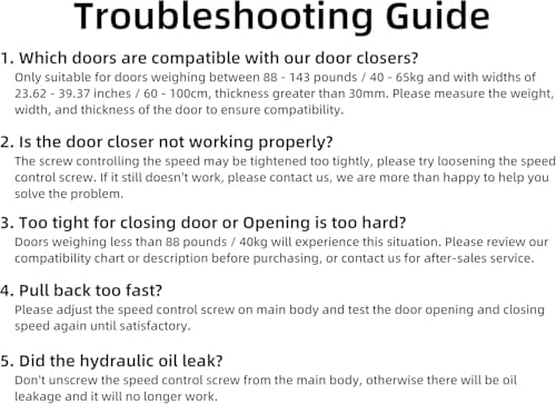 Ougourim Door Closers Commercial Heavy Duty Automatic Door Closer Residential...