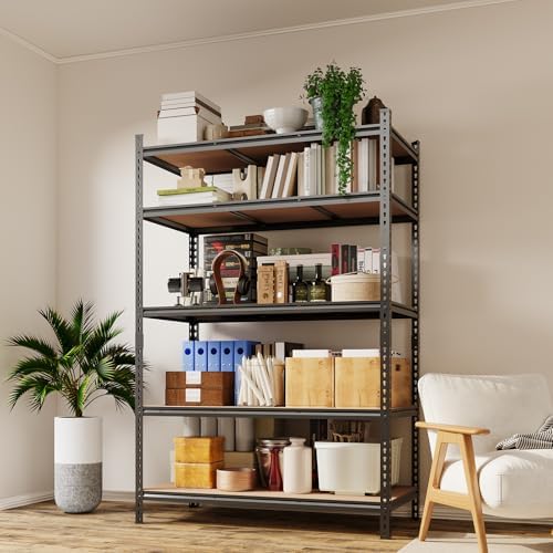 Garvee Storage Shelves 5 Tier Garage Shelving Heavy Duty Adjustable Metal She...