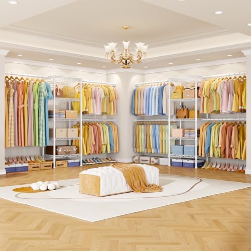 Ulif M2 Wall Mounted Closet System, White Clothes Rack Mount onto the Wall