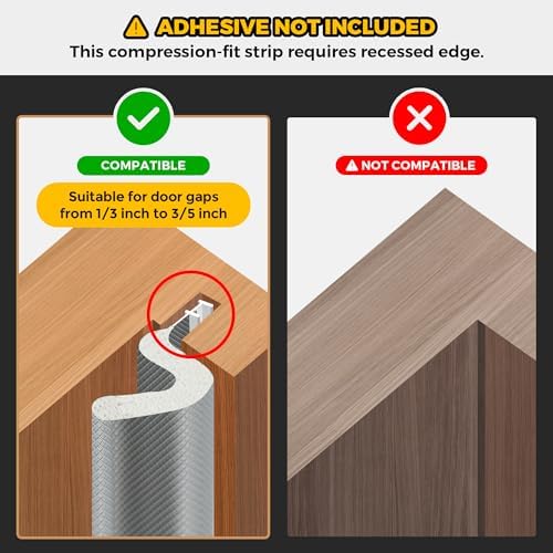 Ravinte Weather Stripping Door Seal, Q-Shaped Kerf Foam Strip, 50 FT, Grey