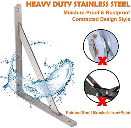 CLT Shelf Bracket 16โ x 12" Max Load: 550 lb Heavy Duty Stainless Steel ...