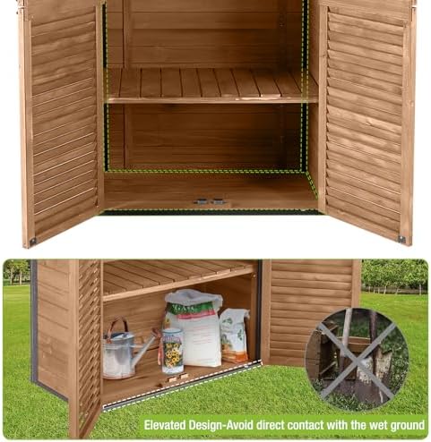 Outdoor Storage Shed Garden Cabinet with Strong Iron Frame Large Garden Shed ...