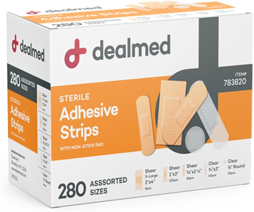 Dealmed Adhesive Bandages Variety Pack - Sterile First Aid - 3360 Count