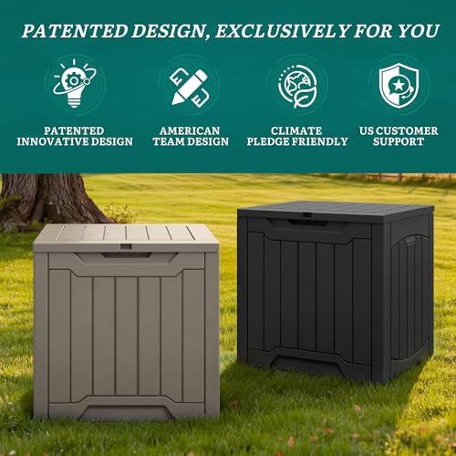 YITAHOME 31 Gallon Resin Deck Box Outdoor Storage Box and Waterproof