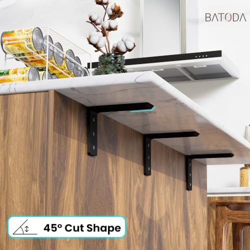 BATODA 12” Countertop Support Steel Brackets (2 PCS), Heavy Duty L Bracket