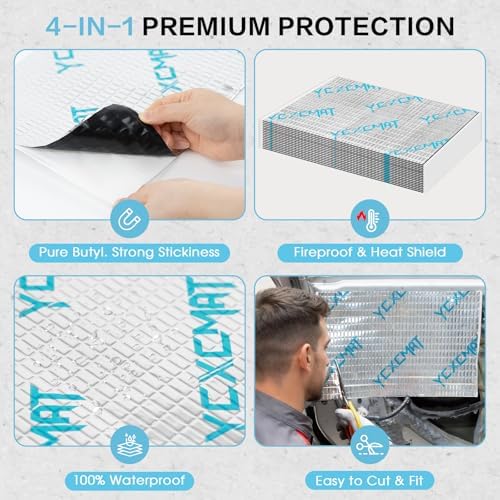 80 Mil Butyl Sound Deadening Mat for Car, 50 sqft Deadener Material