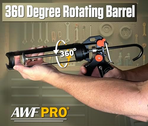 AWF PRO 10 oz Dual Thrust Caulk Gun, 25:1 or 12:1 Thrust Ratio, Pack of 6