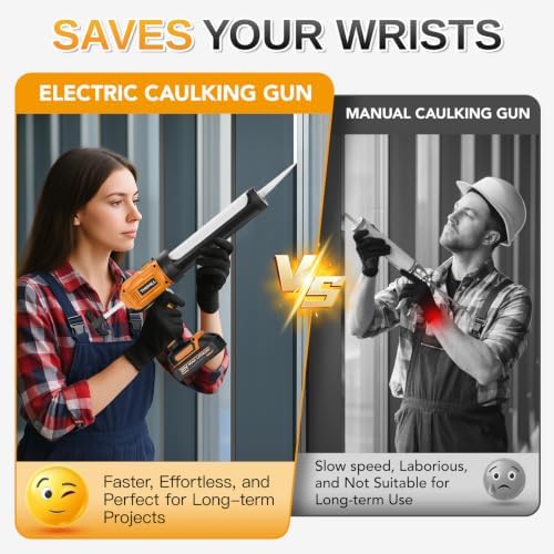 This Hill Cordless Electric Caulk Gun, 10oz Dripless Silicone Hand Caulking G...