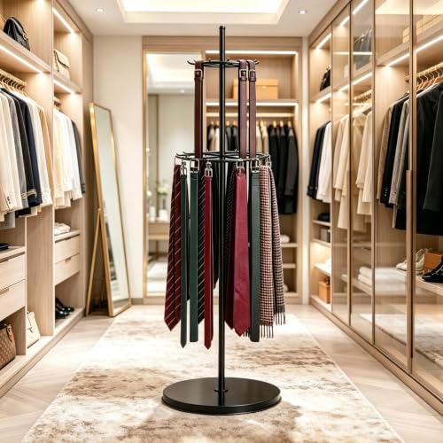 Rotatable Organizer Belt Hanger Tie Rack Scarf Purse Display