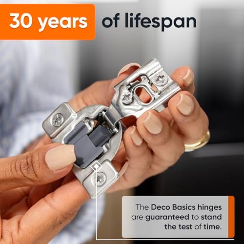 DecoBasics 50 Pack(25 Pair) 1/2" Overlay Soft Close Cabinet Hinges for K...