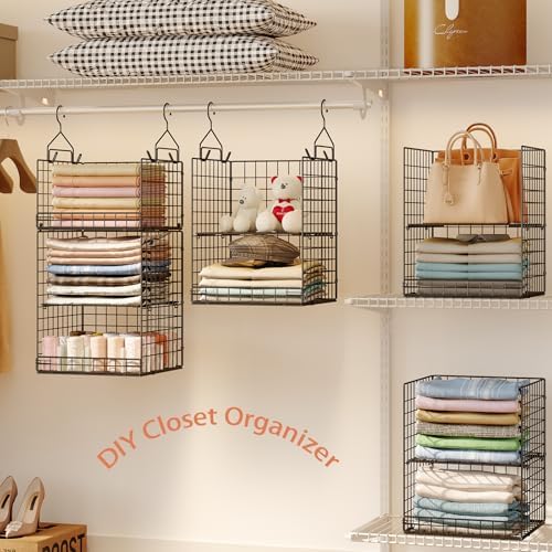 Yuyetuyo 5 Tier Closet Hanging Organizer and Storage Separable Hanging Closet...