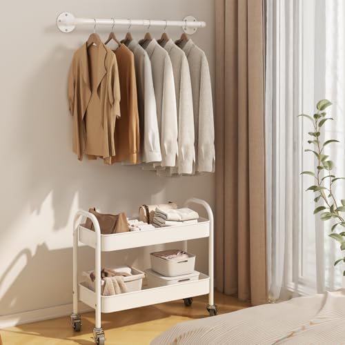 ERYTLLY Industrial Pipe Wall Mounted Clothes Rack,38 Inches Heavy Duty Detach...