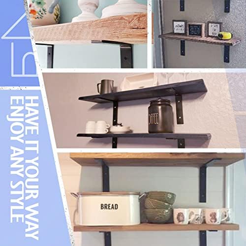 CLT Black Shelf Bracket, 12” X 5” Quarter Inch (1/4") Thick- Max Load: 4...