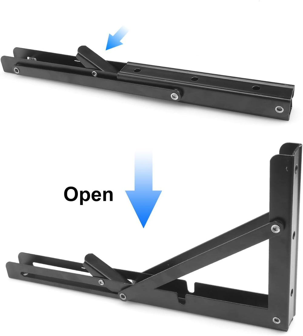 4 Pairs 8 PCS 12 Inch Folding Shelf Brackets,Metal Collapsible Shelf Bracket ...