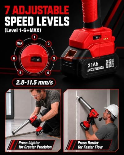 29 OZ Cordless Caulking Gun w/2 x 2.0Ah Batteries, Electric Caulk Gun