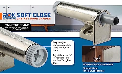 10 Pack Rok Hardware Soft Close for Cabinet Doors/Metal Soft Close Adapter/Da...