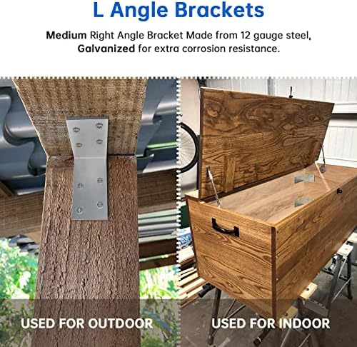 3"x3" L Brackets Heavy Duty 12-ga, Galvanized Angle Bracket