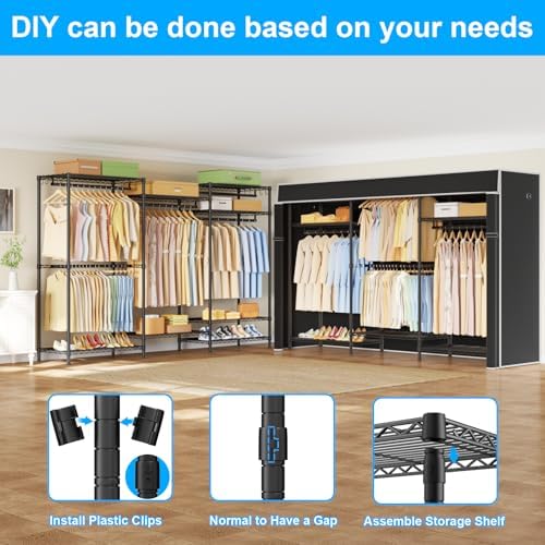 Ulif E13C Pro Heavy Duty Closet Organizer System,Freestanding Clothing Racks ...