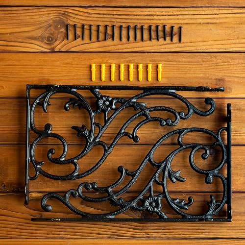 15.8''x9.5'' Decorative Shelf Brackets,2 Pack Cast Iron Shelf...