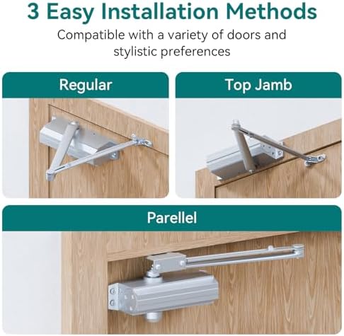 POWAWINI Grade 1 Heavy Duty Automatic Door Closer Residential Commercial