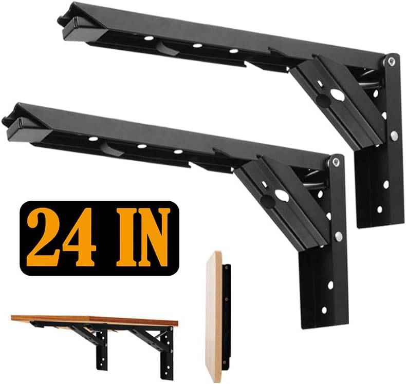 RedCall 24inch Floating Shelf Bracket,Garage Heavy Duty Folding Shelf Bracket...
