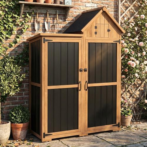 Outdoor Storage Cabinet Weatherproof with 3 Adjustable Shelves, 66'' ...
