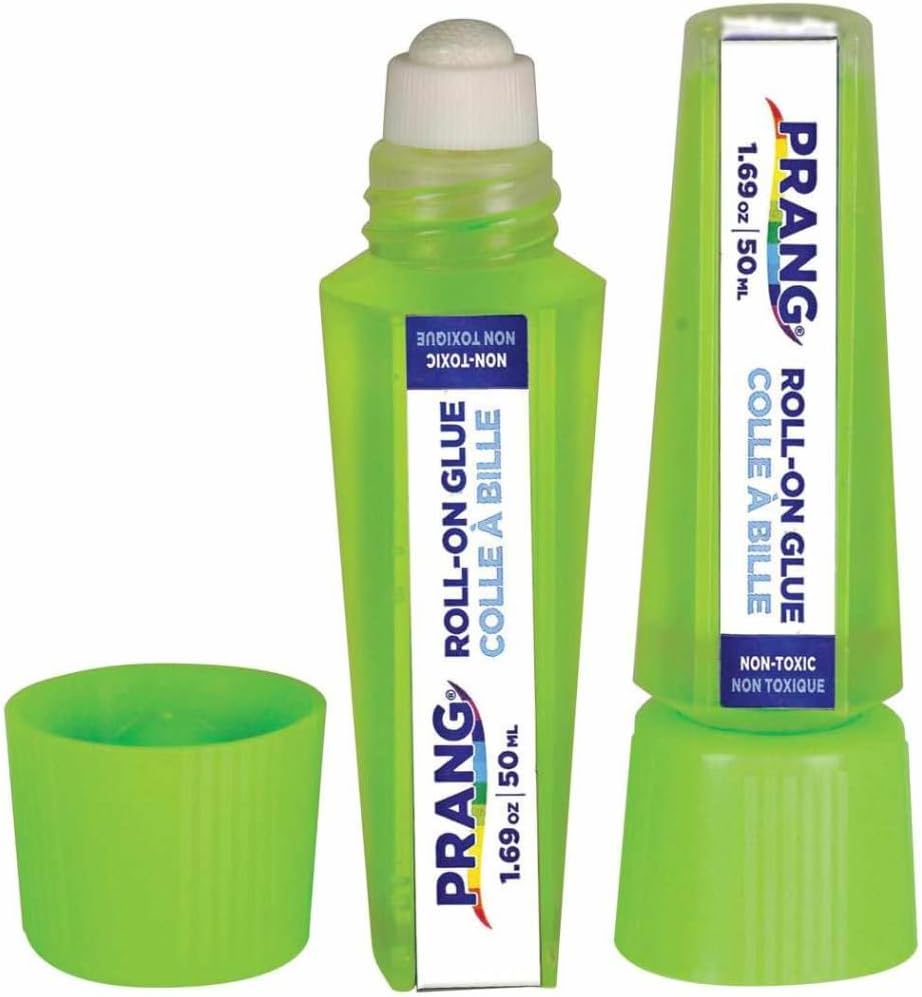 Prang Roll-On Liquid Glue, Fluorescent Green, Dries Clear, 1.69 oz. (50 mL), ...