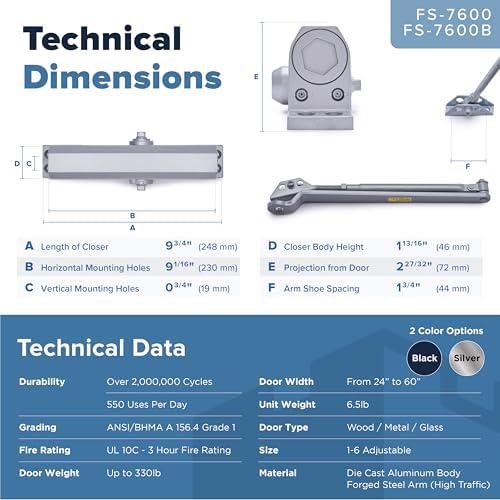 Commercial Door Closer Heavy Duty - Automatic Door Closer for Commercial Use ...