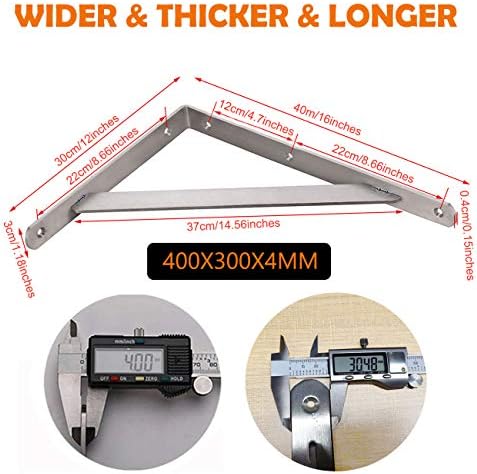 CLT Shelf Bracket 16โ x 12" Max Load: 550 lb Heavy Duty Stainless Steel ...