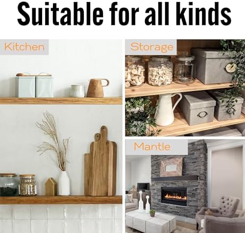 EVALD Heavy Duty Floating Shelf Brackets 6 Inch, Hidden Shelf Brackets with S...