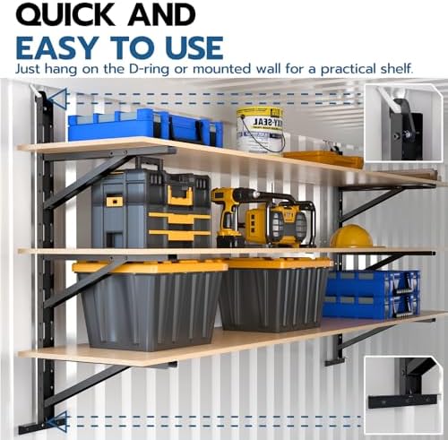 2 Pcs Shipping Container Shelving Bracket, 22"(D) x 46.5"(H)