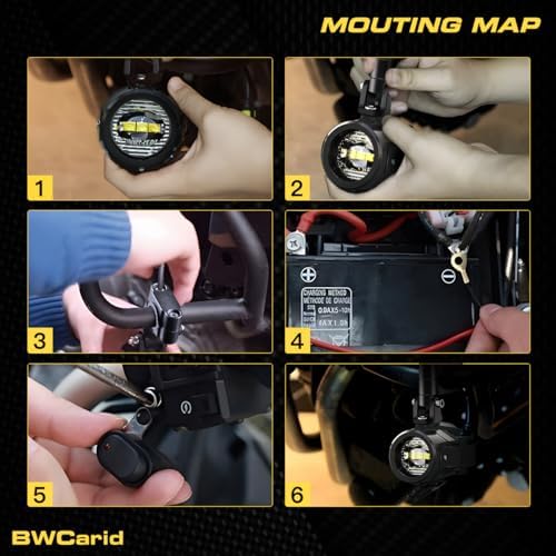 Motorcycle Auxiliary Lights Kit LED Spot Motorcycle Driving Fog Light Pods Wi...