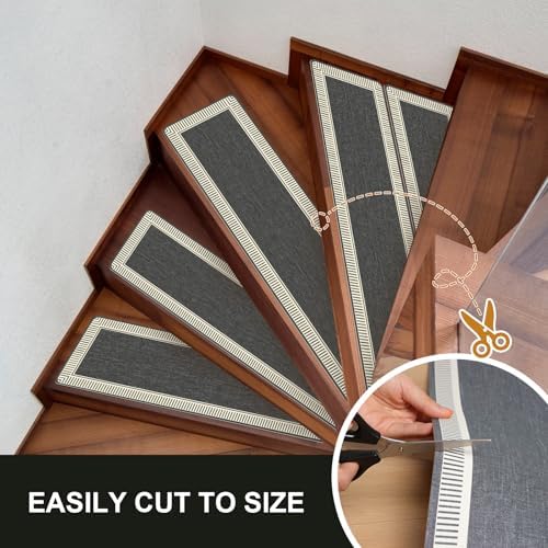 SALLOUS Outdoor Stair Treads 8” x 30” - 10-Pack Non Slip Stair Grip Tape for ...
