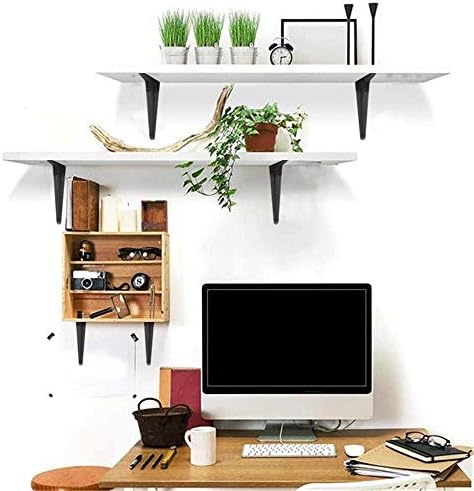 20 Pack Shelf Brackets 12 inches, Heavy Duty Black Iron Metal Floating Shelf ...